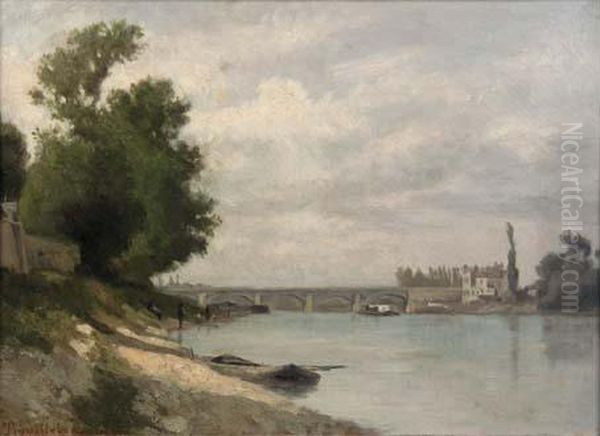 Bords De Riviere Oil Painting by Paul Trouillebert