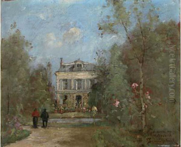 Maison Dans Un Parc Oil Painting by Paul Trouillebert