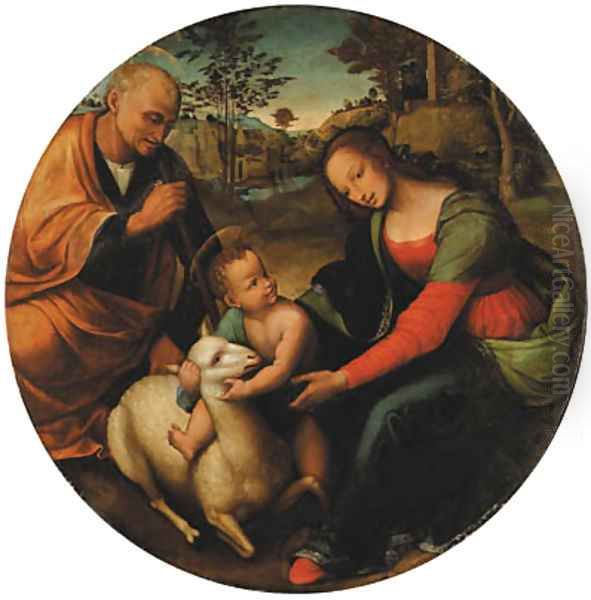 The Holy Family Oil Painting by Tuscan School