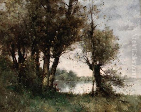 Bords De La Vienne Oil Painting by Paul Trouillebert