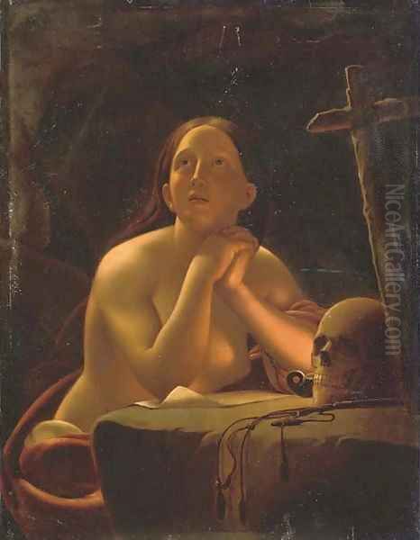 Penitent contemplation Oil Painting by Petrus van Schendel