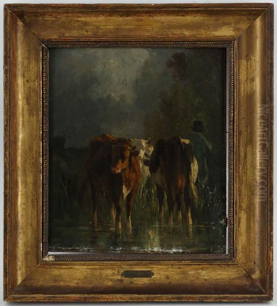 Vaches Au Paturage Oil Painting by Constant Troyon