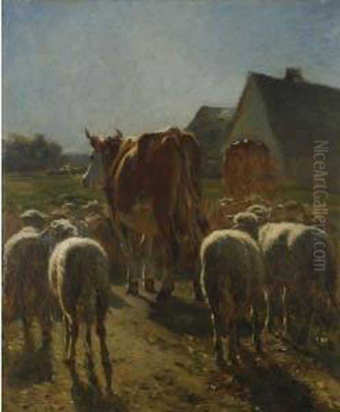 Retour Du Troupeau (return Of The Flock) Oil Painting by Constant Troyon