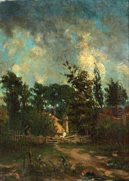 La Chaumiere, Paysage Anime Oil Painting by Constant Troyon