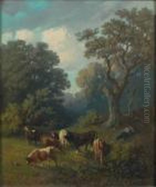 La Sieste Du Vacher Oil Painting by Constant Troyon