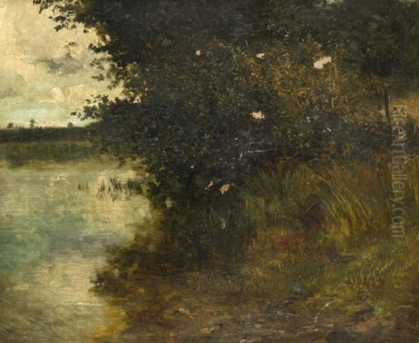 Bord De Riviere Oil Painting by Constant Troyon