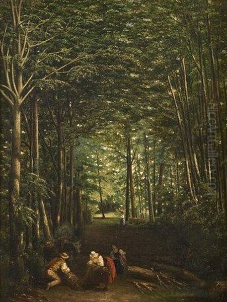 Sous-bois Anime Oil Painting by Constant Troyon