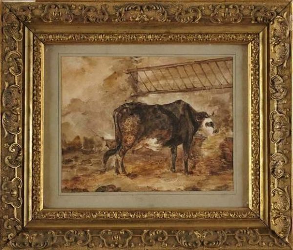 Vache Dans L'etable Oil Painting by Constant Troyon