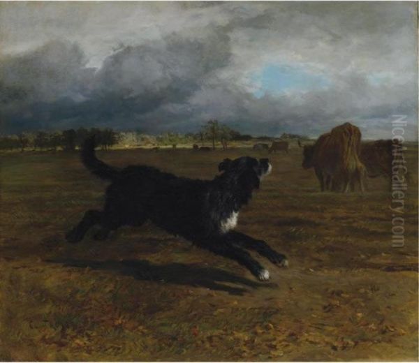 Herding Cattle Before The Storm Oil Painting by Constant Troyon