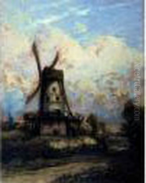 Le Vieux Moulin Oil Painting by Constant Troyon