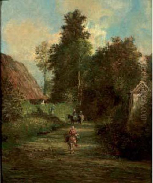 Un Chemin En Normandie Oil Painting by Constant Troyon