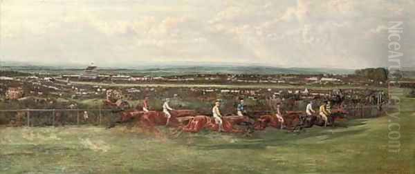 Tattenham Corner, The Derby, 1880 Oil Painting by Allen Culpepper Sealey