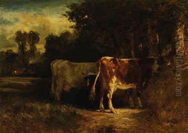 Cows Oil Painting by Constant Troyon