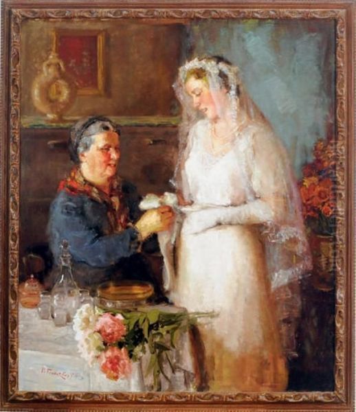 Wedding Day Oil Painting by Pavel Petrovic Trubezkoj