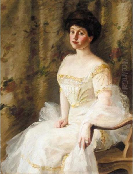 Female Portrait Oil Painting by Pavel Petrovic Trubezkoj