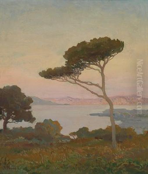 Landscape With View Of A Lake Oil Painting by Iwan Trusz