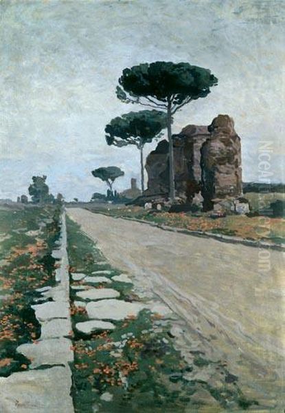 Via Appia, Ok. 1902 R. Oil Painting by Iwan Trusz