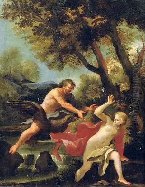 Jupiter and Antiope Oil Painting by Johann Spillenberger