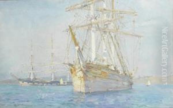 Off Falmouth Oil Painting by Henry Scott Tuke