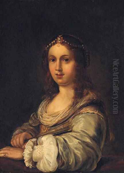 Portrait of a young lady Oil Painting by Johann Spillenberger