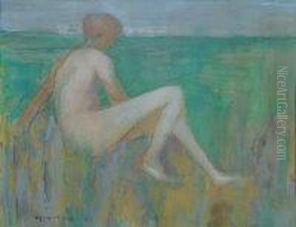 Naked Boy Oil Painting by Henry Scott Tuke