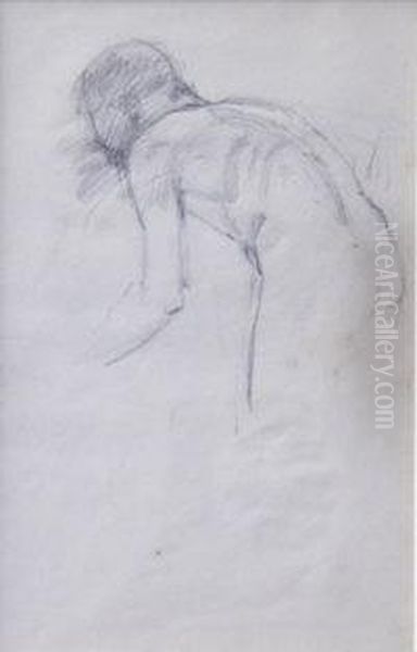 Pencil Sketch, A Study For His Oil Painting by Henry Scott Tuke