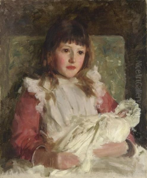 Portrait Study Of Molly Dalrymple Oil Painting by Henry Scott Tuke