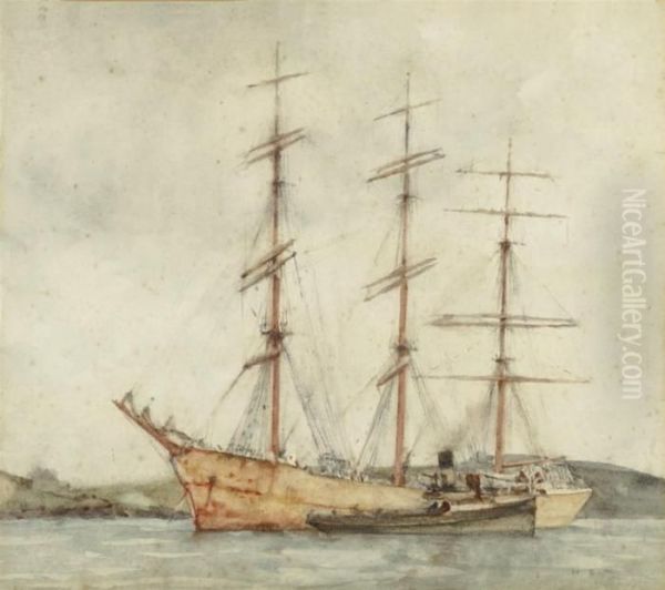 Unloading The Windjammer Oil Painting by Henry Scott Tuke