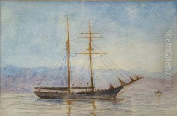 Boat At Anchor. Oil Painting by Henry Scott Tuke