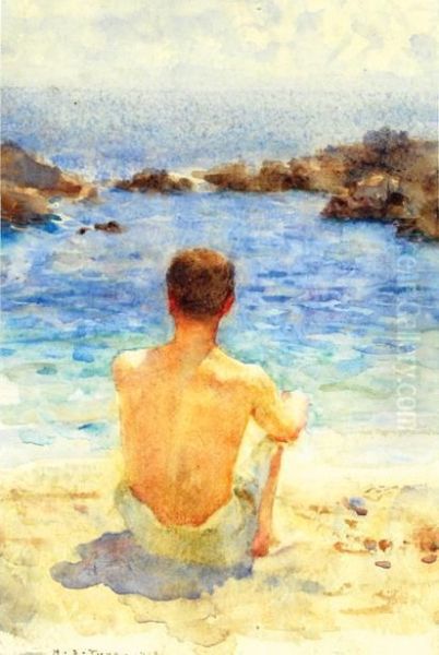 Boy Oil Painting by Henry Scott Tuke