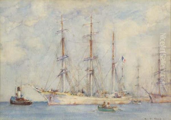 Leaving Port Carrick Roads Oil Painting by Henry Scott Tuke