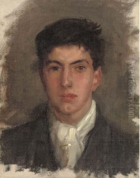 Portrait Of Johnny Jackett Oil Painting by Henry Scott Tuke