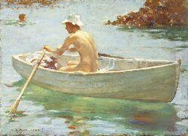 Summer Sea Oil Painting by Henry Scott Tuke