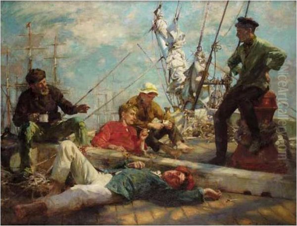 The Midday Rest Oil Painting by Henry Scott Tuke