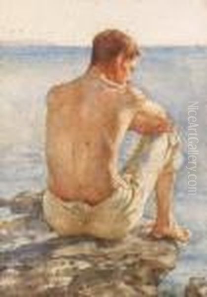 Charlie Mitchell Oil Painting by Henry Scott Tuke