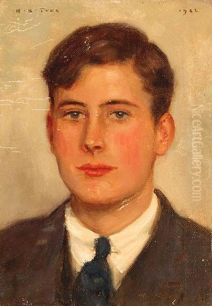 Portrait Of A Young Man Oil Painting by Henry Scott Tuke