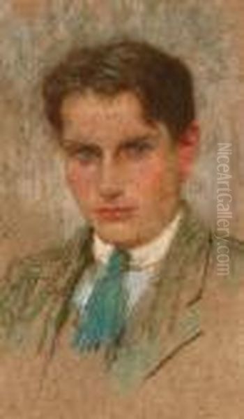 Portrait Of Philip Landon, Fellow Of Trinity College, Oxford Oil Painting by Henry Scott Tuke