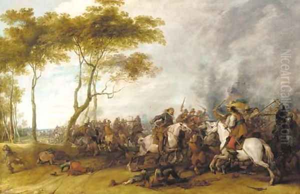 A cavalry skirmish Oil Painting by Pieter Snayers