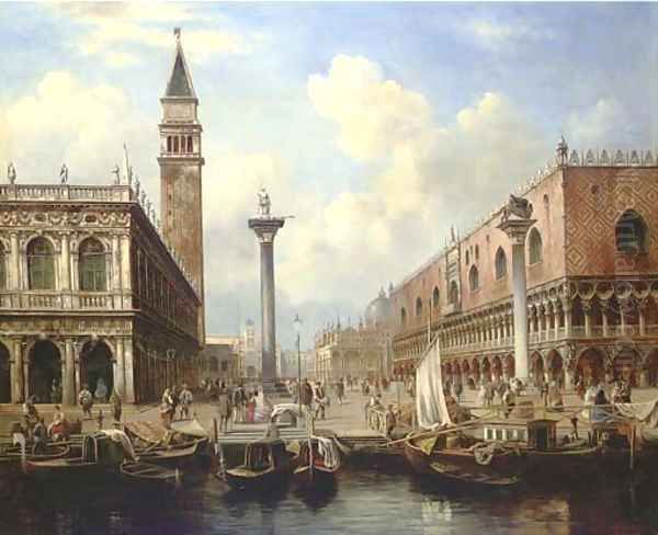 The Piazzetta, Venice Oil Painting by Adolf Sukkert