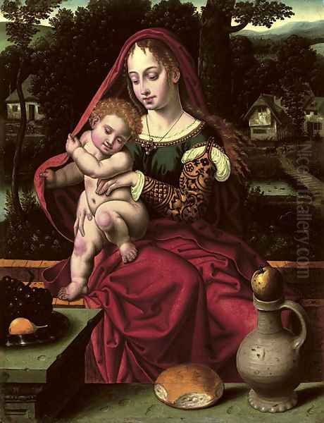 The Virgin and Child Oil Painting by Antwerp School