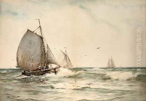 Off to the fishing grounds Oil Painting by George F. Schultz