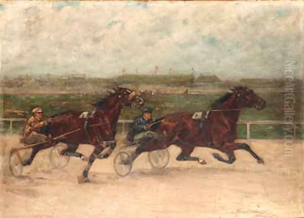 The Trotting Match Oil Painting by Gean Smith