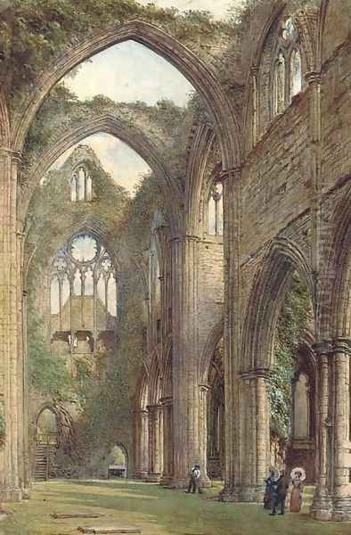 The transept, Tintern Abbey Oil Painting by George A. Stewart