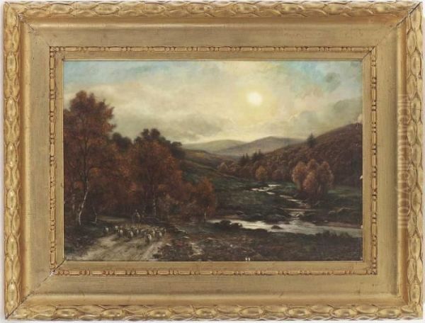 Herbstliche Bachlandschaft In Den Highlands Oil Painting by George Turner