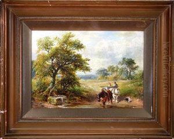 Crossing The Brook Oil Painting by George Turner