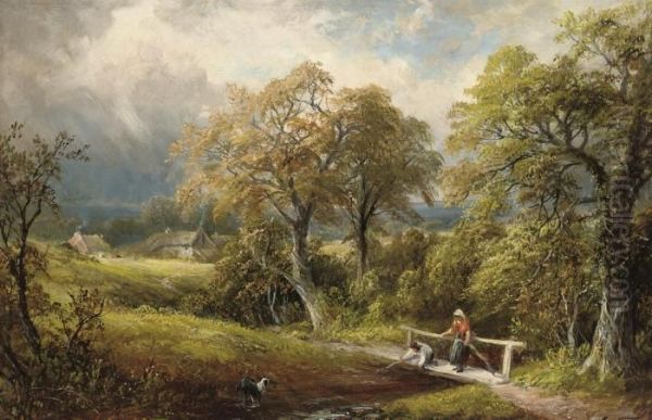 Windley Brook, Derbyshire Oil Painting by George Turner