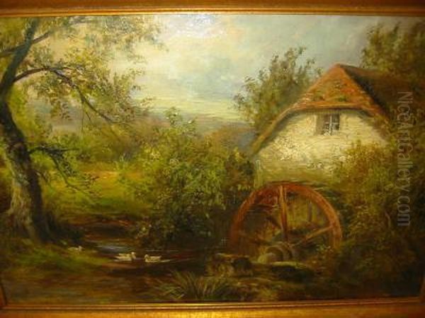 A Derbyshire Mill Oil Painting by George Turner