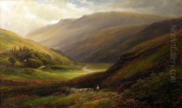 A Scene Near The Snake Inn,
Kinder Scout,
Derbyshire Oil Painting by George Turner