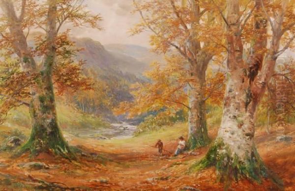 A Woodland Glade Near Bettws-y-coed, North Wales Oil Painting by George Turner