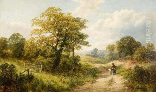 A Country Walk. Oil Painting by George Turner